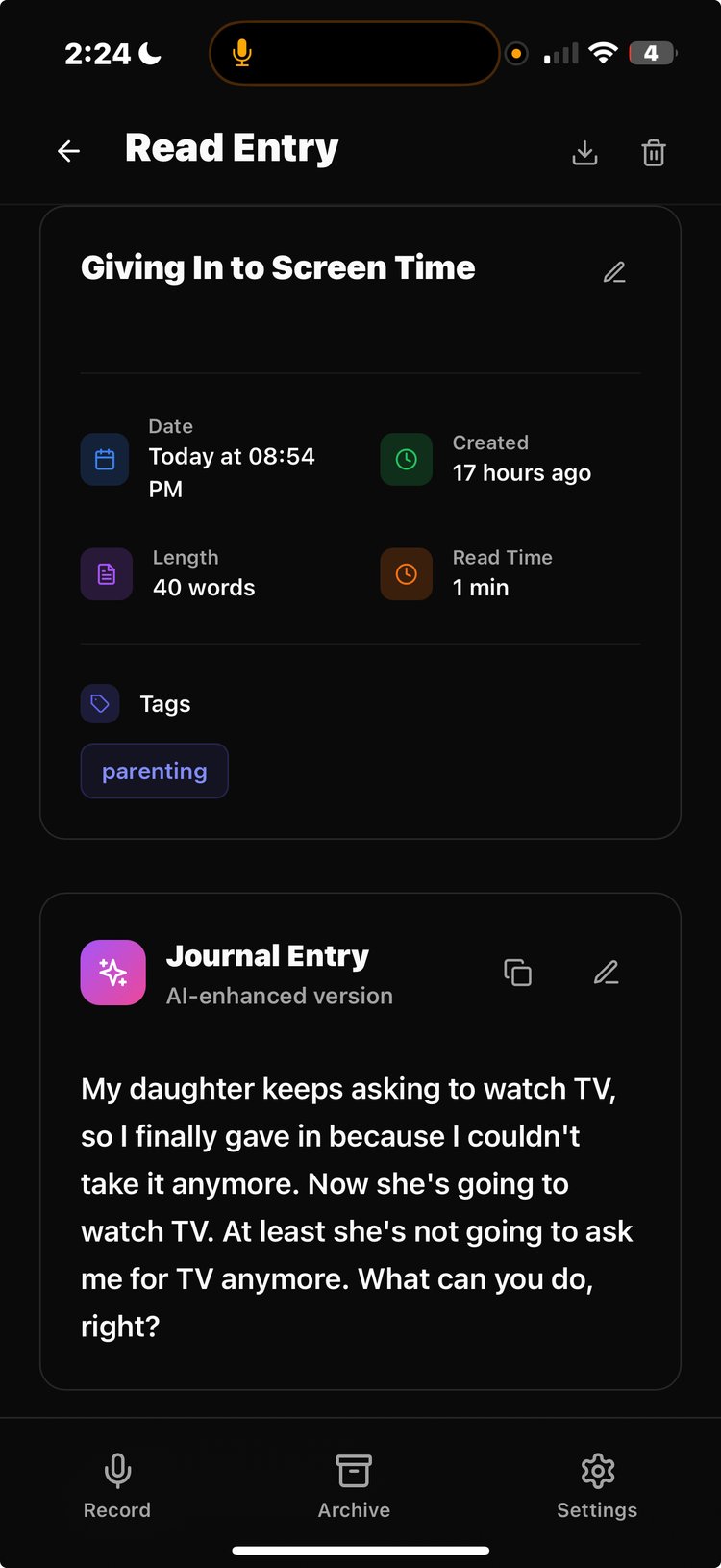 My AI Diary Mobile Screenshot 2