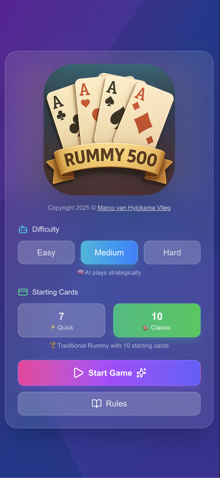 Rummy 500 Game Screenshot 1