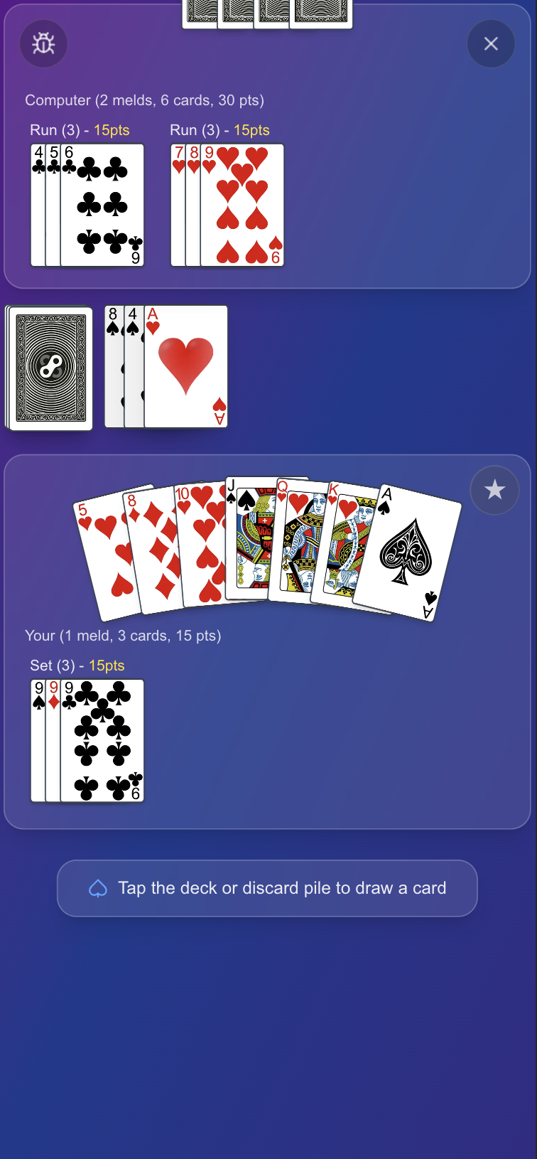 Rummy 500 Game Screenshot 2