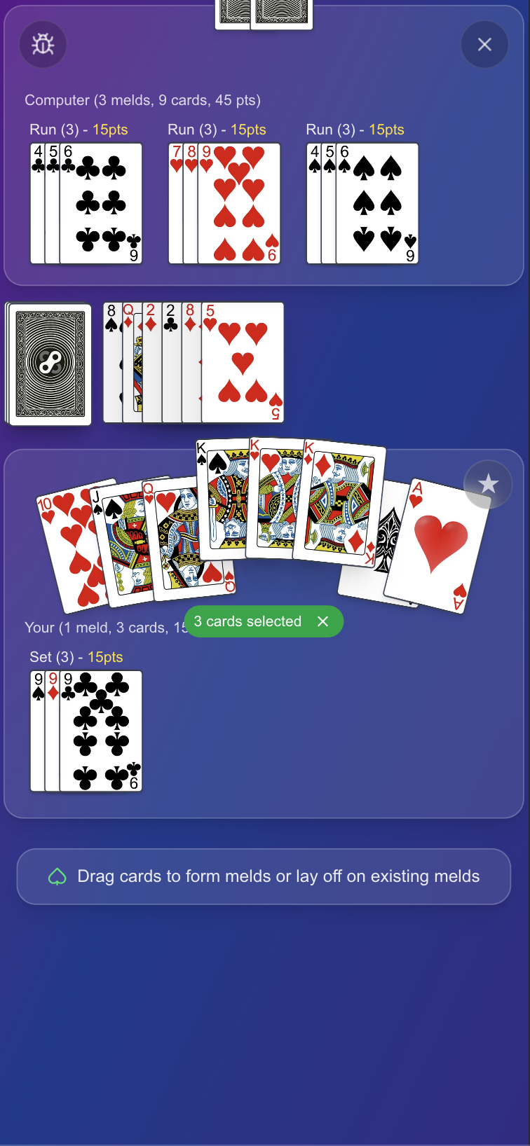 Rummy 500 Game Screenshot 4