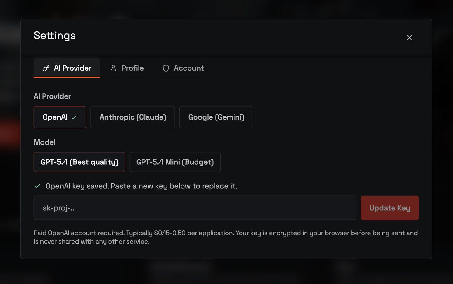 Human, Actually supports OpenAI, Anthropic and Google AI models