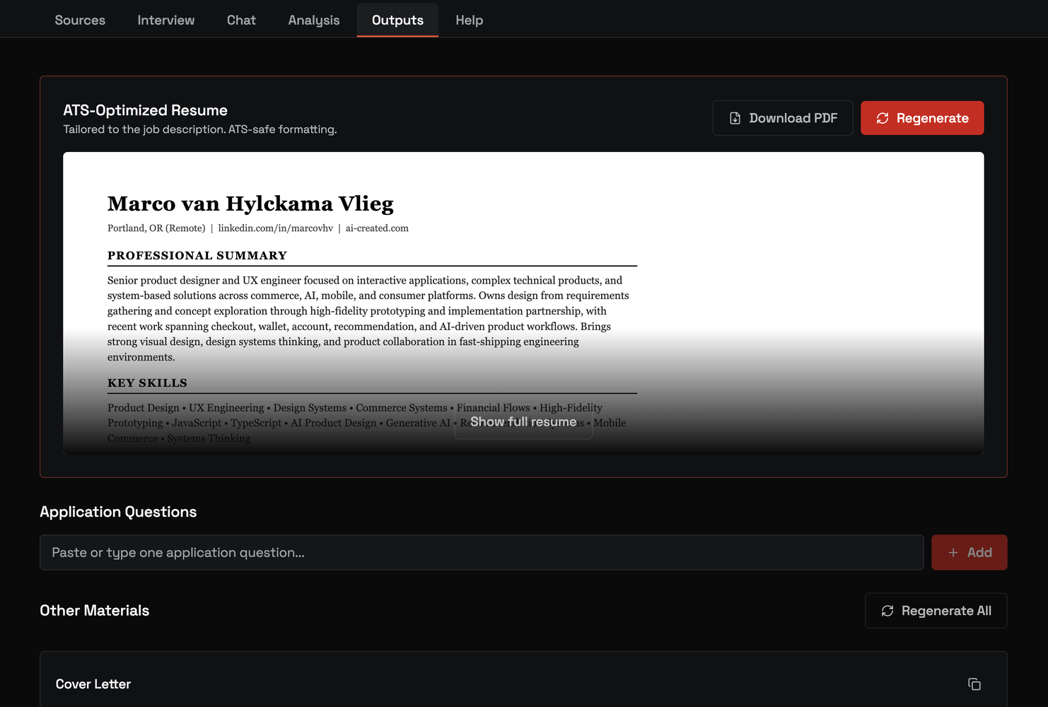 ATS optimized resume based on your stock resume and all the other evidence you provide, streamlined for this specific job application