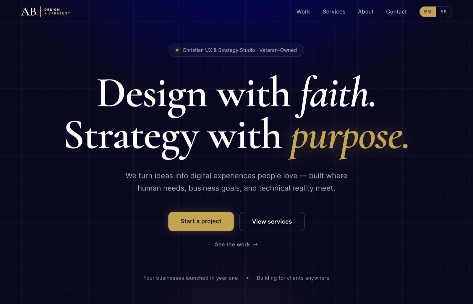 AB Design & Strategy — Amaury’s own business website
